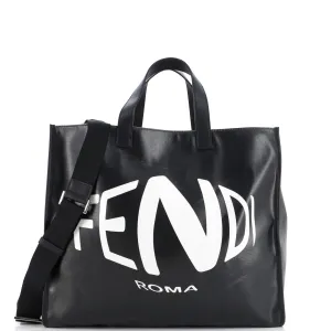 FENDI Logo Shopper Tote Vertigo Coated Canvas Large