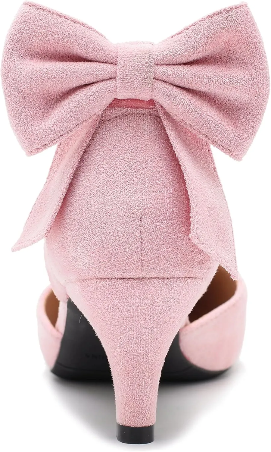 fereshte Women's Wedding Evening Party Bow Kitten Heels Pumps Ankle Strap Buckle Dress Shoes