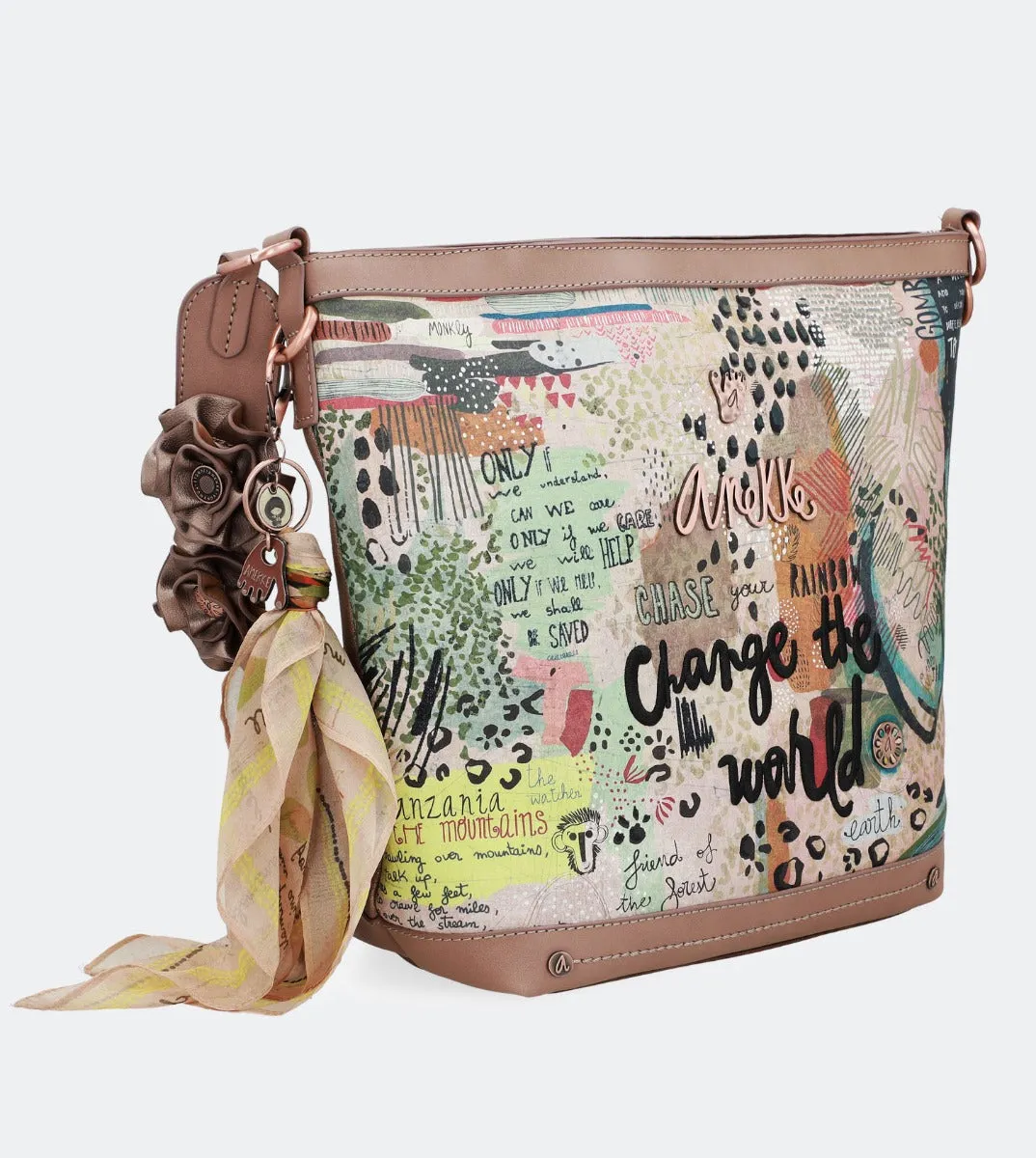 First-time buyer discount a Streamlined bag crossbody Nature with strap floral