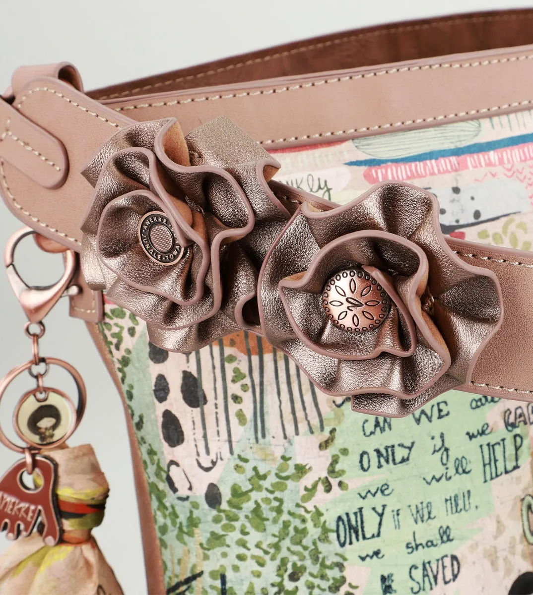 First-time buyer discount a Streamlined bag crossbody Nature with strap floral