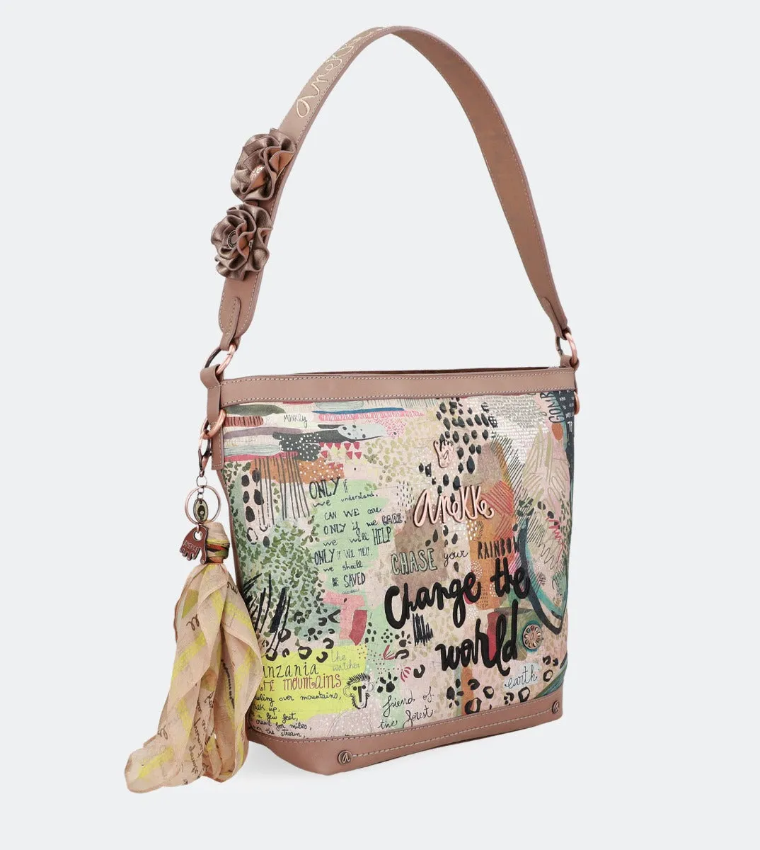 First-time buyer discount a Streamlined bag crossbody Nature with strap floral