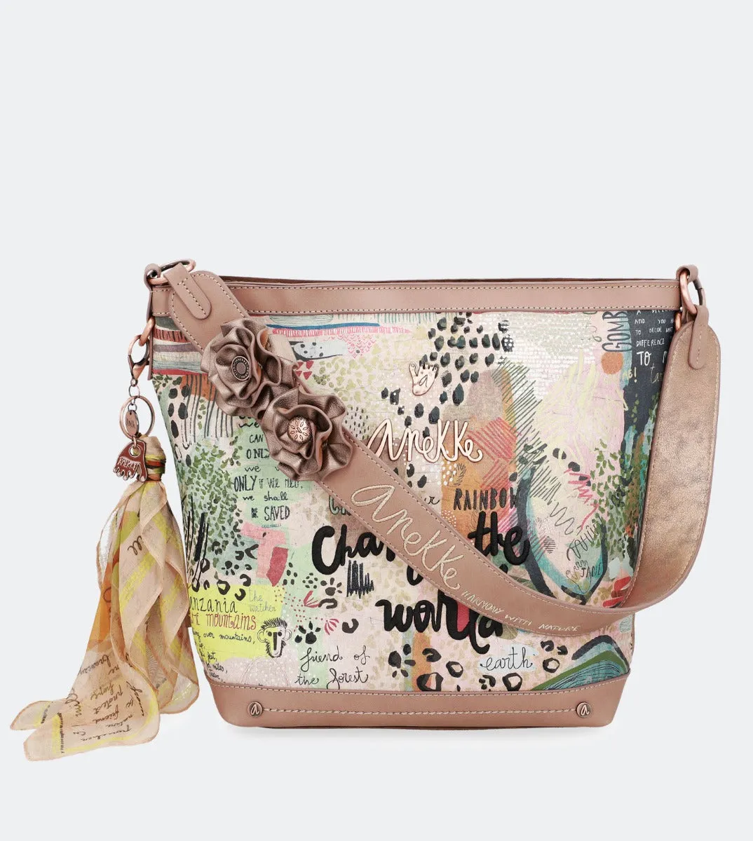 First-time buyer discount a Streamlined bag crossbody Nature with strap floral