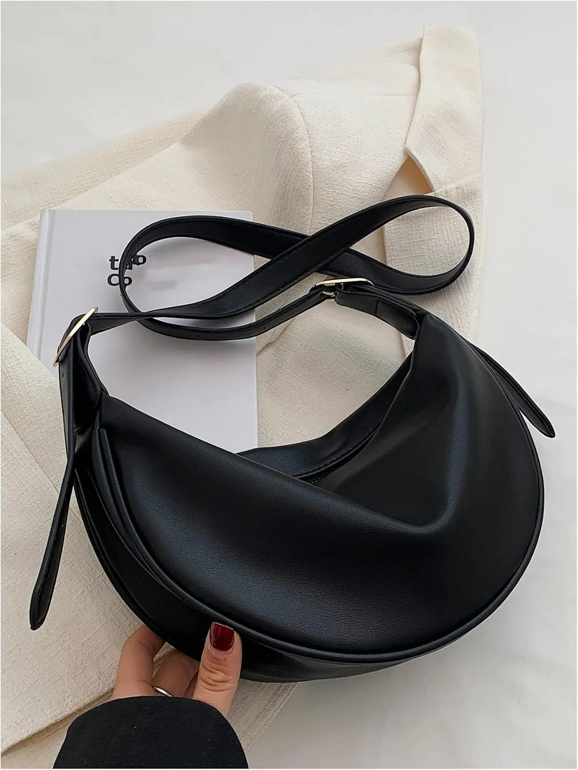Floerns Women's PU Leather Crossbody Trendy Shoulder Bag Zipper Saddle Bag
