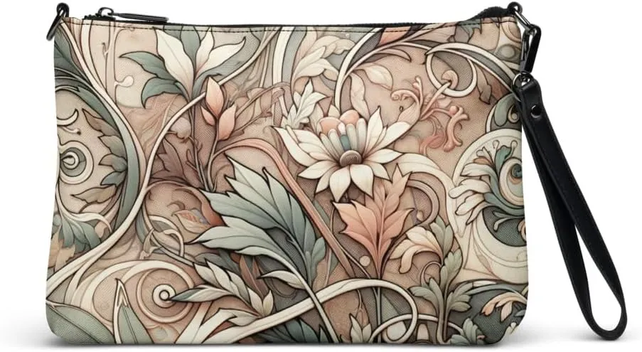 Floral Fusion: Cute Artsy Modern Intricate Floral Pattern Print Crossbody Bag