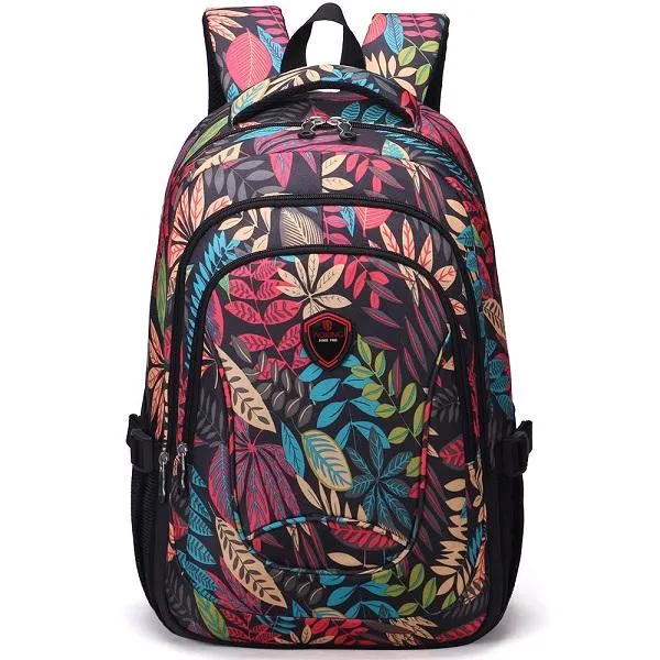 Floral Nylon Travel Backpack