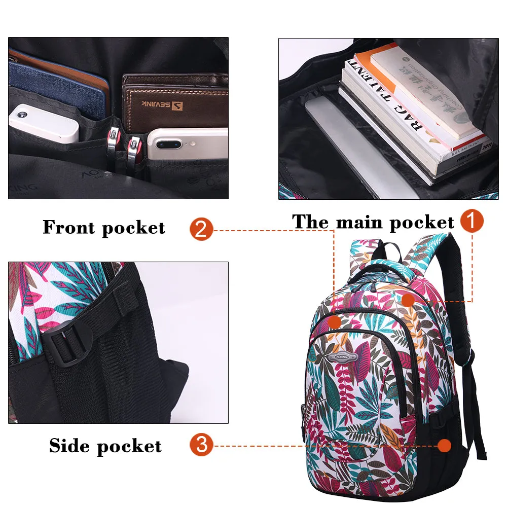 Floral Nylon Travel Backpack