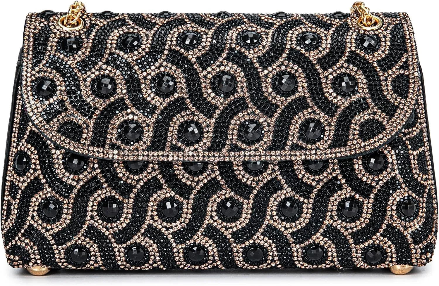 Flower Evening Handbags Chain Strap Square Shoulder Bag Crossbody Bag Crystals Rhinestone Clutch Purse