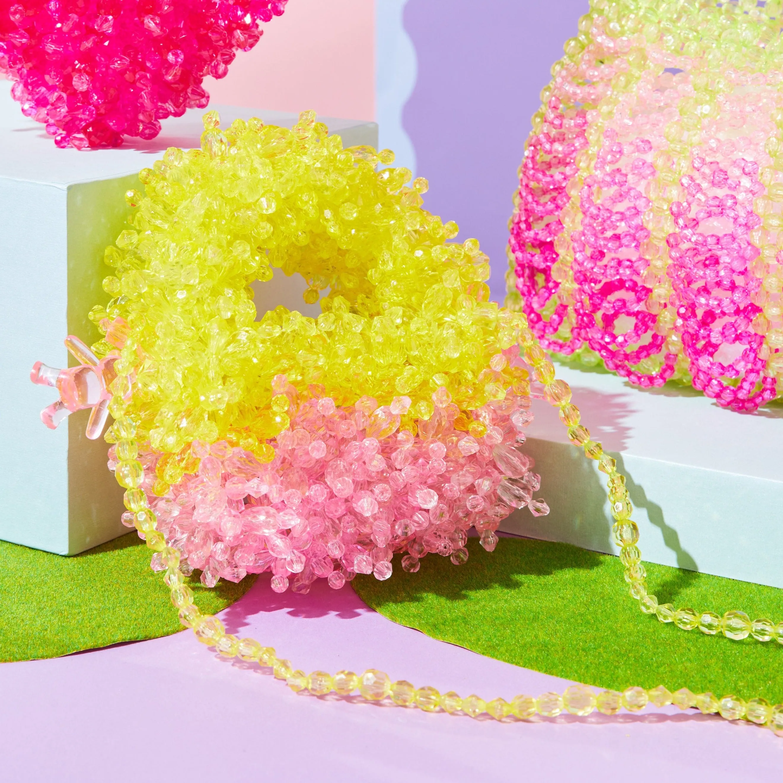 Fluffy Sunrise Mini Bead Bag