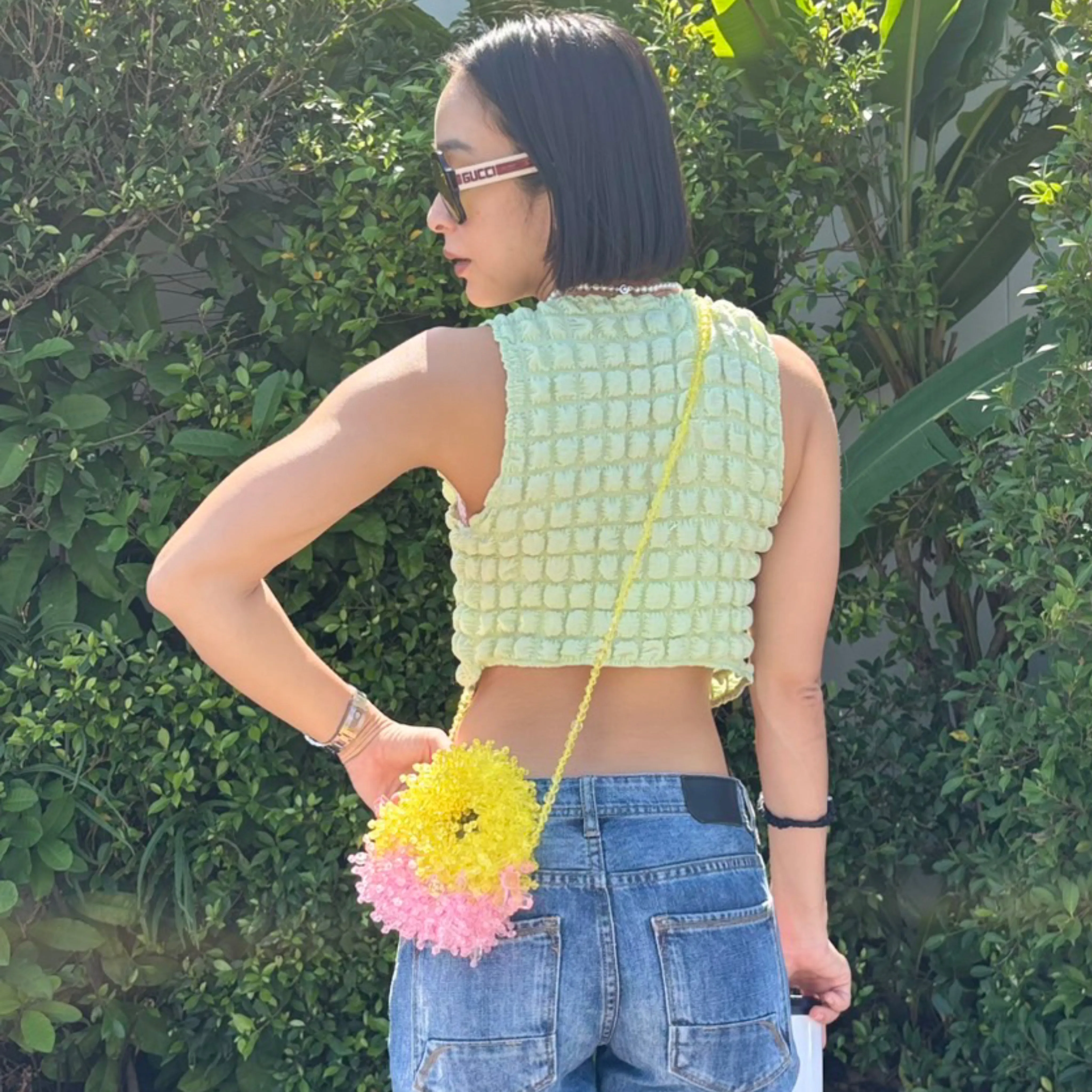Fluffy Sunrise Mini Bead Bag
