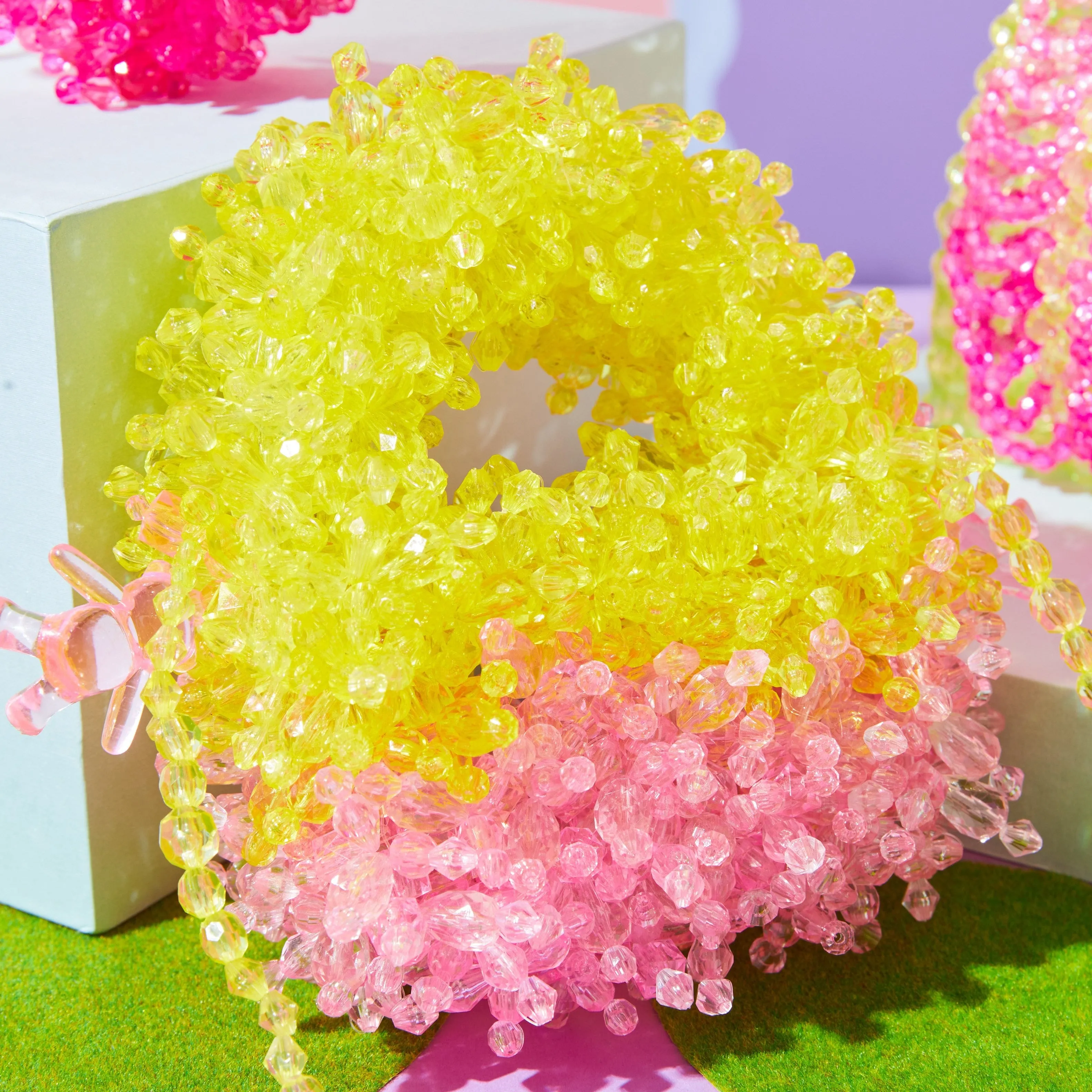 Fluffy Sunrise Mini Bead Bag