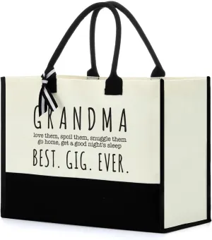 FORBIDDEN PAPER Grandma Gifts Tote Bag for Nana, Mimi, Gigi & Granny - Perfect for Birthday, Thanksgiving & Christmas Travel Handbag
