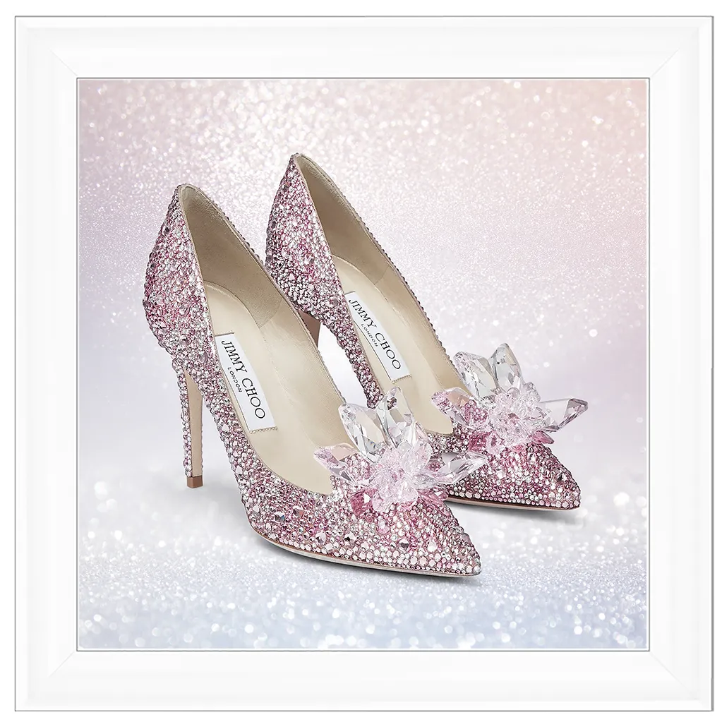 FS271 Pink sparkly high heels