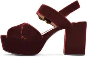 FSJ Women Peep Toe Chunky High Heels Platform Sandals Ankle Strap Velvet & Suede Summer Dress Wedding Prom Shoes Size 4-15 US
