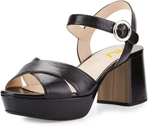 FSJ Women Peep Toe Chunky High Heels Platform Sandals Ankle Strap Velvet & Suede Summer Dress Wedding Prom Shoes Size 4-15 US
