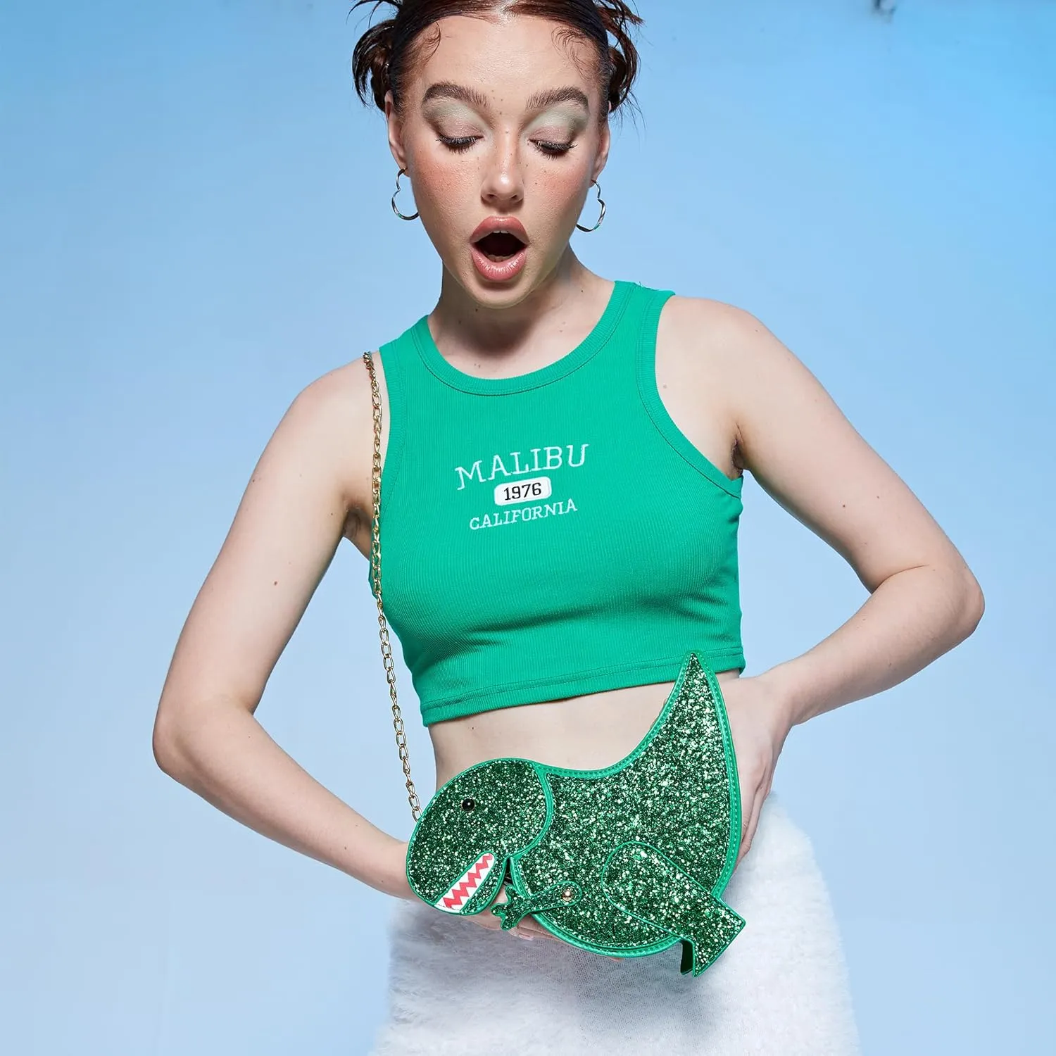 Fun Shape Purse for Women Novelty Handbags Unique Chain Crossbody Bag for Teens with Adjustable Shoulder Strap