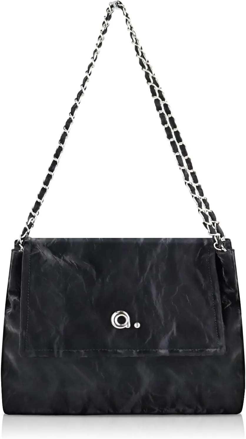 FuninCrea Shoulder Bag for Women Flap Design Women Handbags with Zipper and Snap Closure, Large Women's Shoulder Handbags