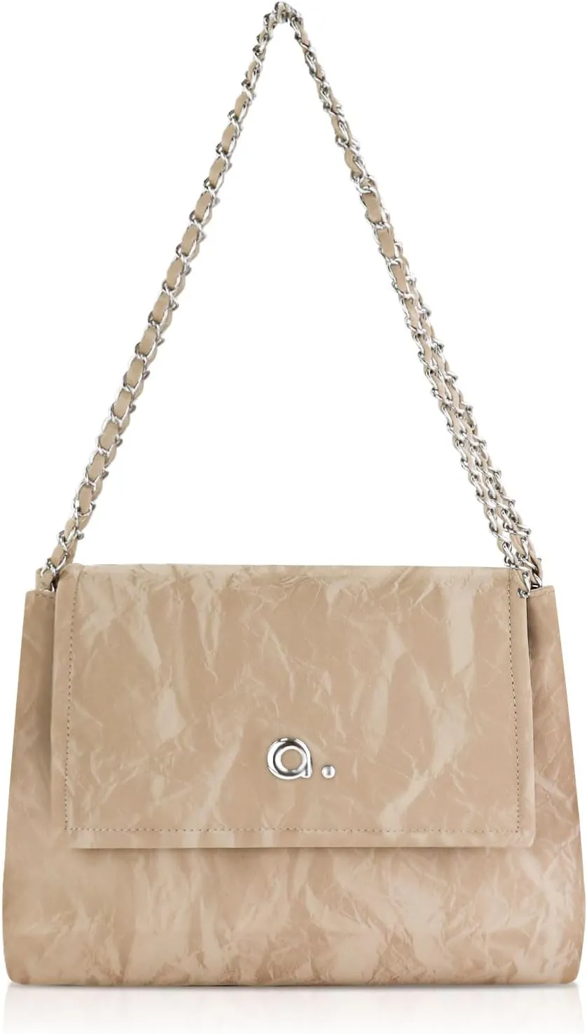 FuninCrea Shoulder Bag for Women Flap Design Women Handbags with Zipper and Snap Closure, Large Women's Shoulder Handbags