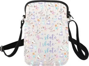 FUSTMW Skater Gifts Skate Crossbody Bag Ice Skate Gifts for Ice Skating Lovers Figure Skating Coach Gifts Cell Phone Purse