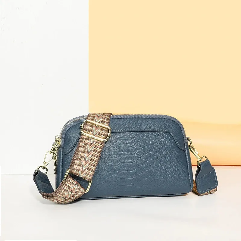 Genuine Leather High Quality Solid Color Shoulder Bag