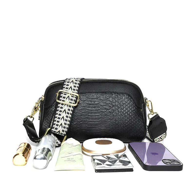 Genuine Leather High Quality Solid Color Shoulder Bag