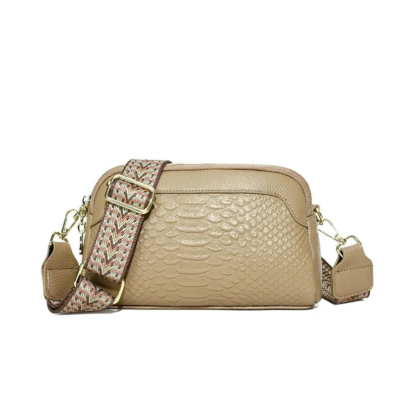 Genuine Leather High Quality Solid Color Shoulder Bag