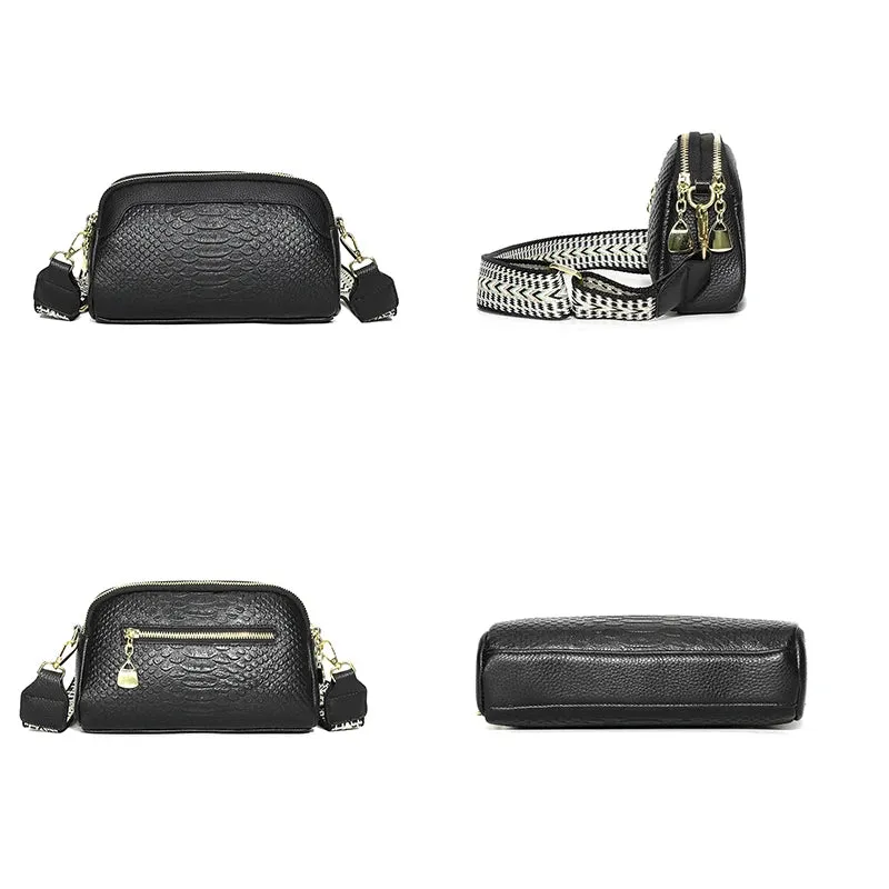 Genuine Leather High Quality Solid Color Shoulder Bag