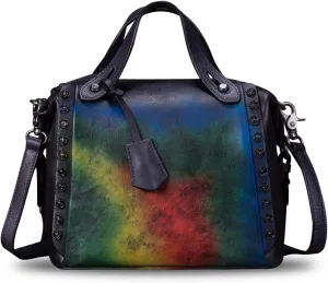 Genuine Leather Purses and Handbags for Women Vintage Handmade Fashion Leather Shoulder Bag Crossbody Satchel with Strap
