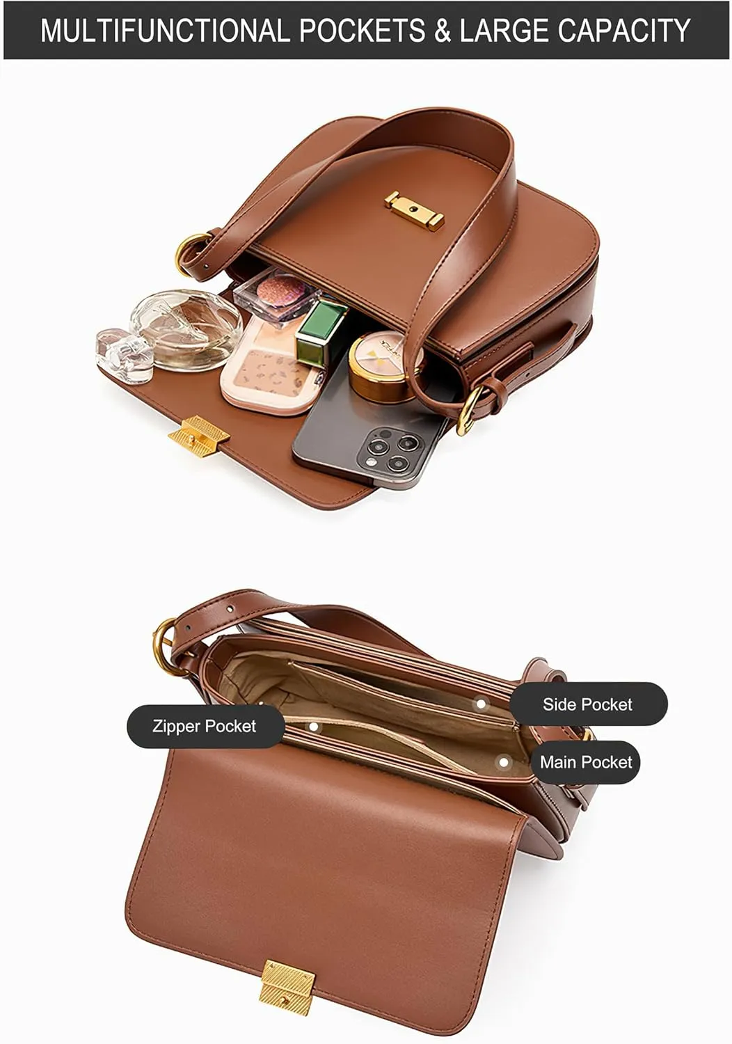 Genuine Leather Shoulder Bag for Women Crossbody Bags Women's Small Handbags Leather Purses