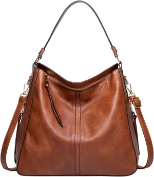 Genuine Leather Shoulder Bags Stylish Hobo Handbags Purses Crossbody Bags for Women Hobo, Silver