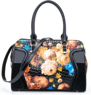 Genuine Leather Tote Bag for Women, Large Womens Crossbody Bag, Black Handbag Leather Purses for Women