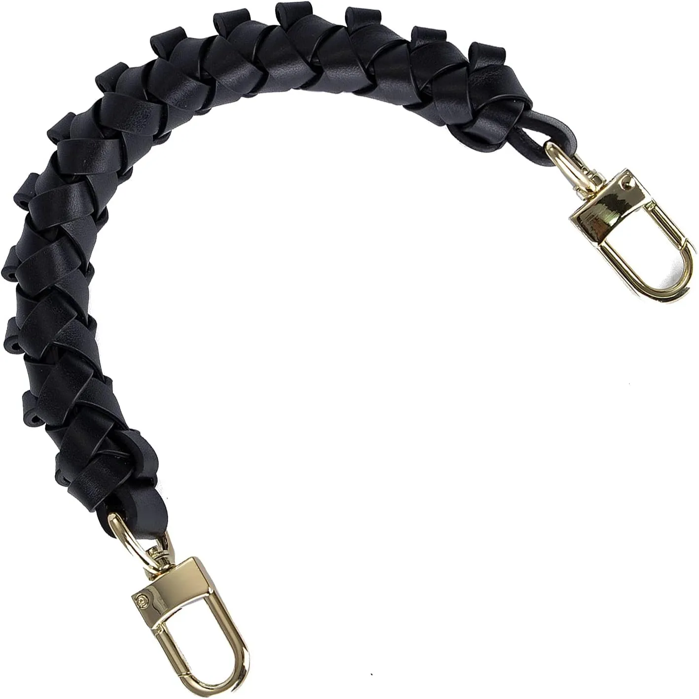 Genuine Vachetta Leather Braided Handle Compatible for Beaubourg Hobo Top Handle Neonoe Strap (16" L, Black)