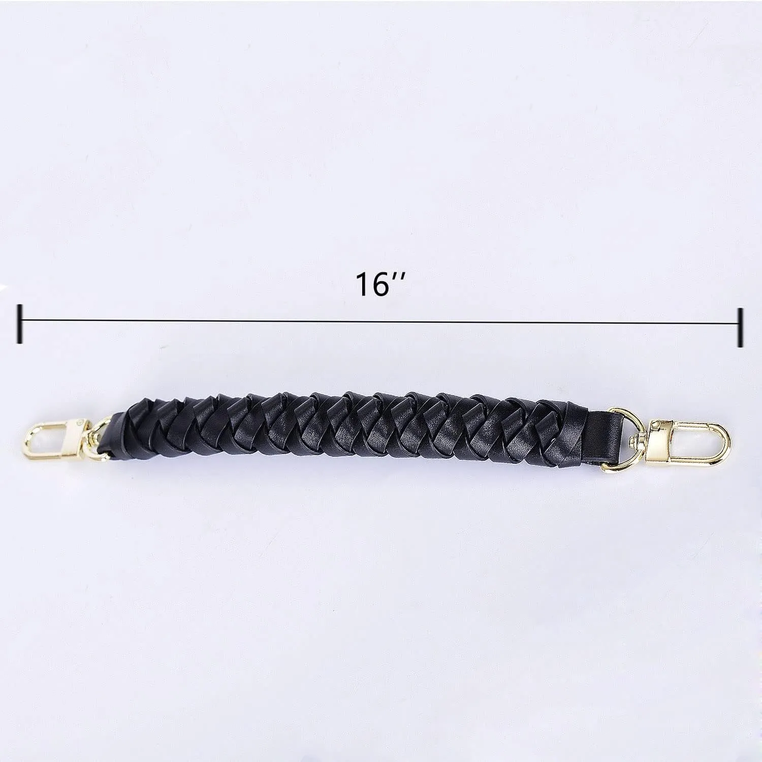 Genuine Vachetta Leather Braided Handle Compatible for Beaubourg Hobo Top Handle Neonoe Strap (16" L, Black)