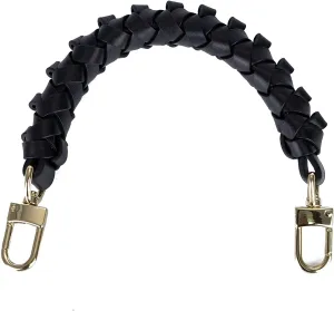 Genuine Vachetta Leather Braided Handle Compatible for Beaubourg Hobo Top Handle Neonoe Strap (16" L, Black)
