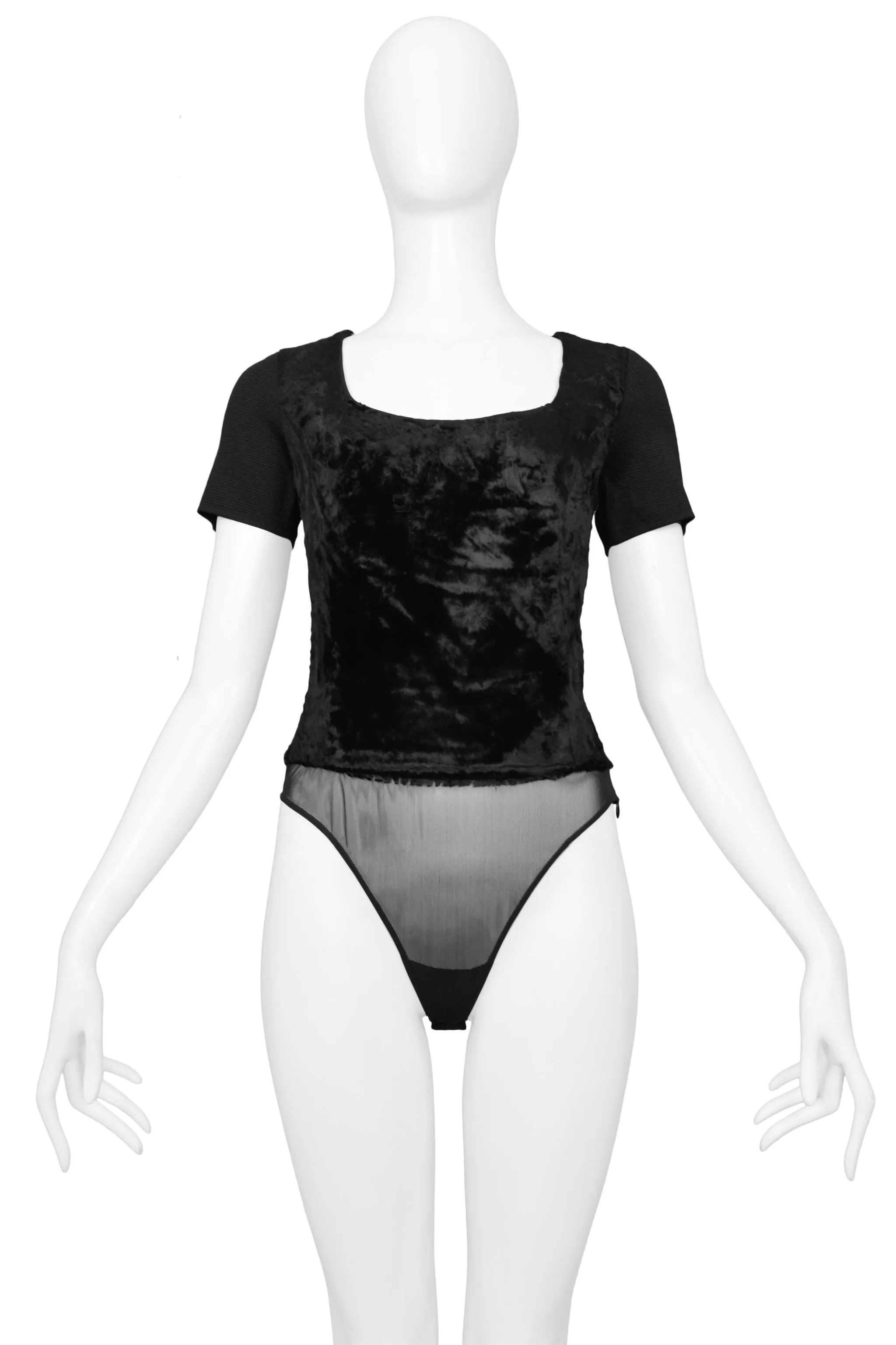 GIANFRANCO FERRE BLACK VELVET BODYSUIT