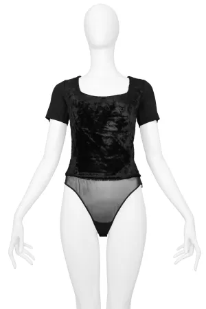 GIANFRANCO FERRE BLACK VELVET BODYSUIT