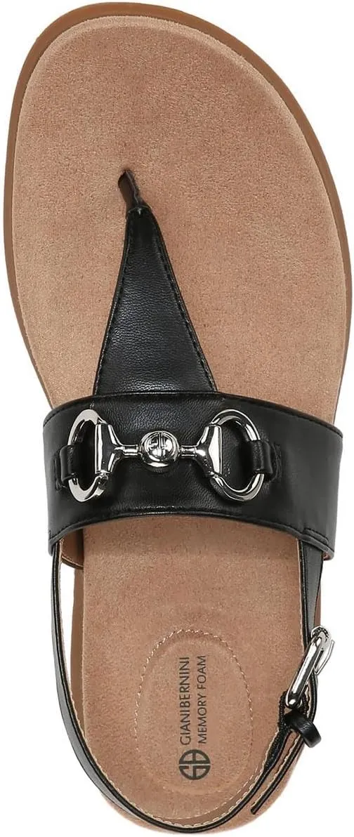 Giani Bernini Womens Cynthiaa Faux Leather Thong Slingback Sandals