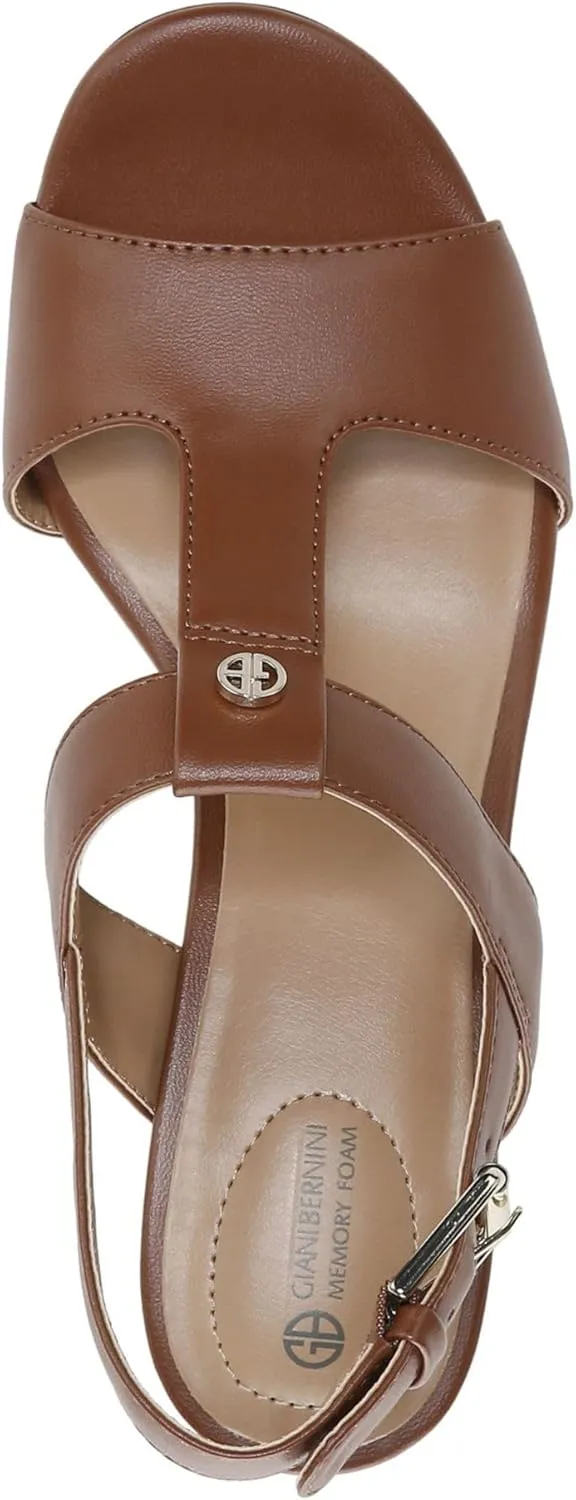 Giani Bernini Womens Paulette Faux Leather Buckle Slingback Sandals