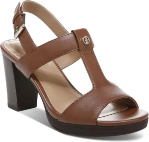 Giani Bernini Womens Paulette Faux Leather Buckle Slingback Sandals