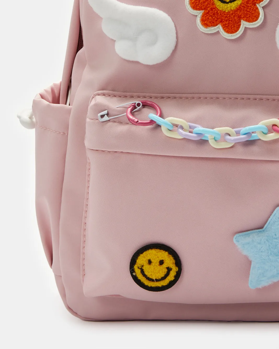 Girls Pink Embellished Backpack