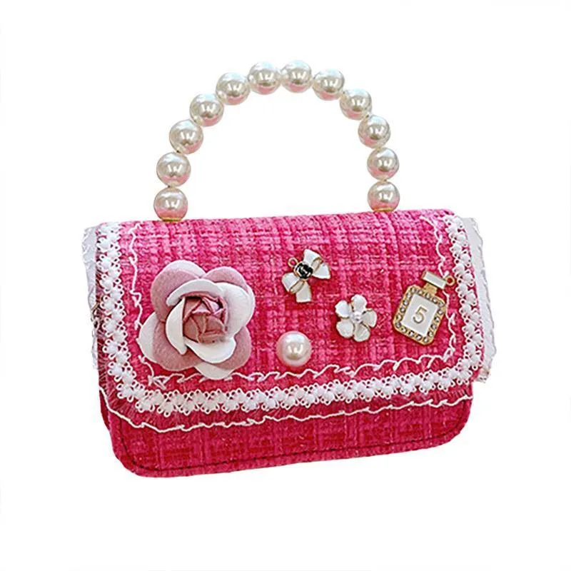 Girls Small Square Princess Handbag Chain Shoulder Bag Kids Messenger Bag
