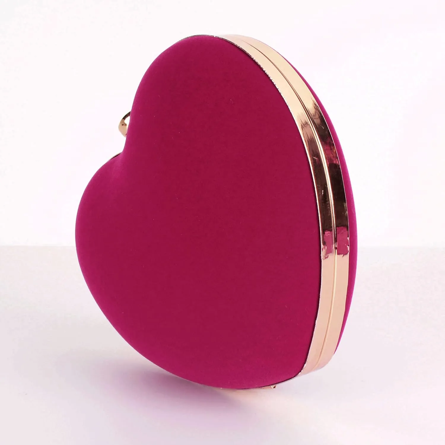 Goclothod Women Heart Shape Clutch Purse Velvet Shoulder Bag Evening Handbags