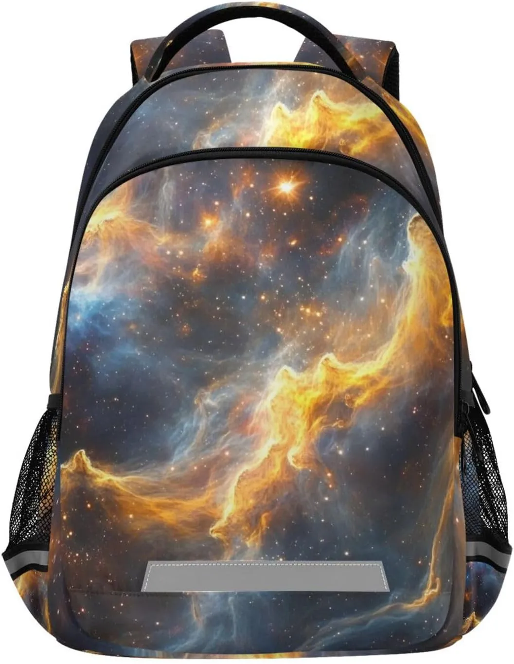 Gold Nebula School Backpack for boys girls Bookbag for College Travel Backpacks with Laptop Compartment
