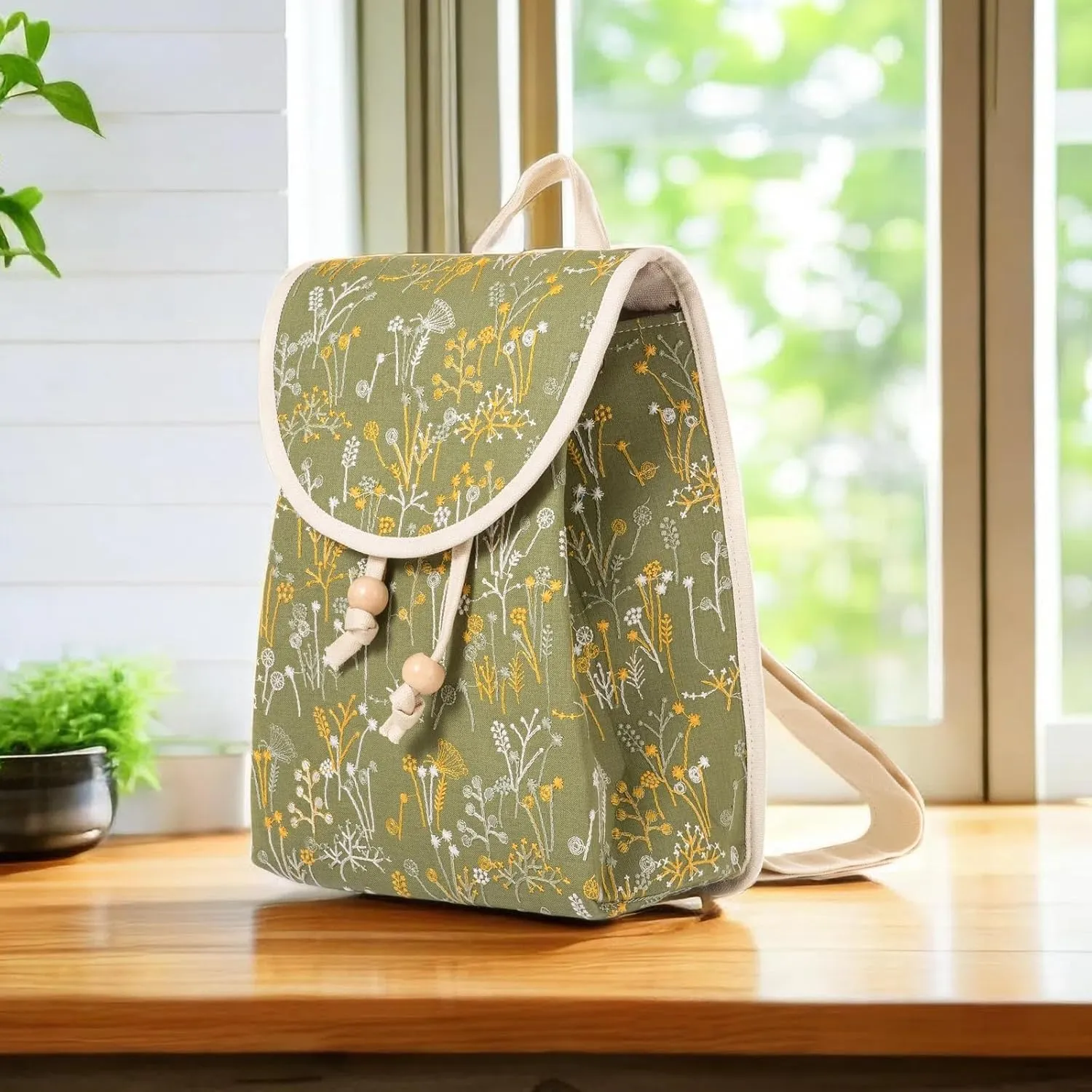 Goodhan Floral Embroidered Backpack Purse for Women Small Travel Handbag Shoulder Bag Daypack