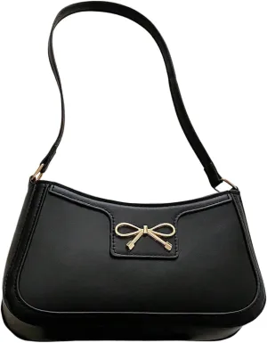 GORGLITTER Women's Bow Purse Y2K Cute Pu Leather Shoulder Handbags With Bows