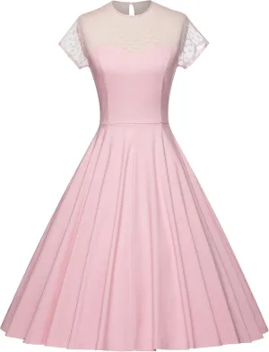 GownTown 1950 Women Dress Midi Shirt Dress Cocktail Dress with Belt