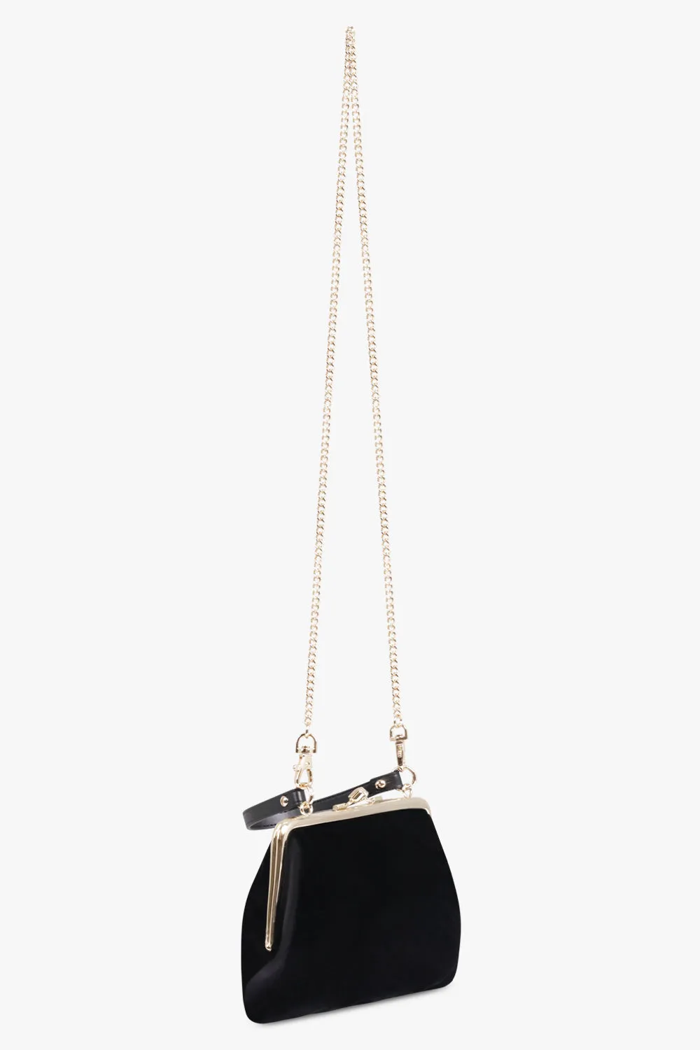 Granny Frame Velvet Purse | Black