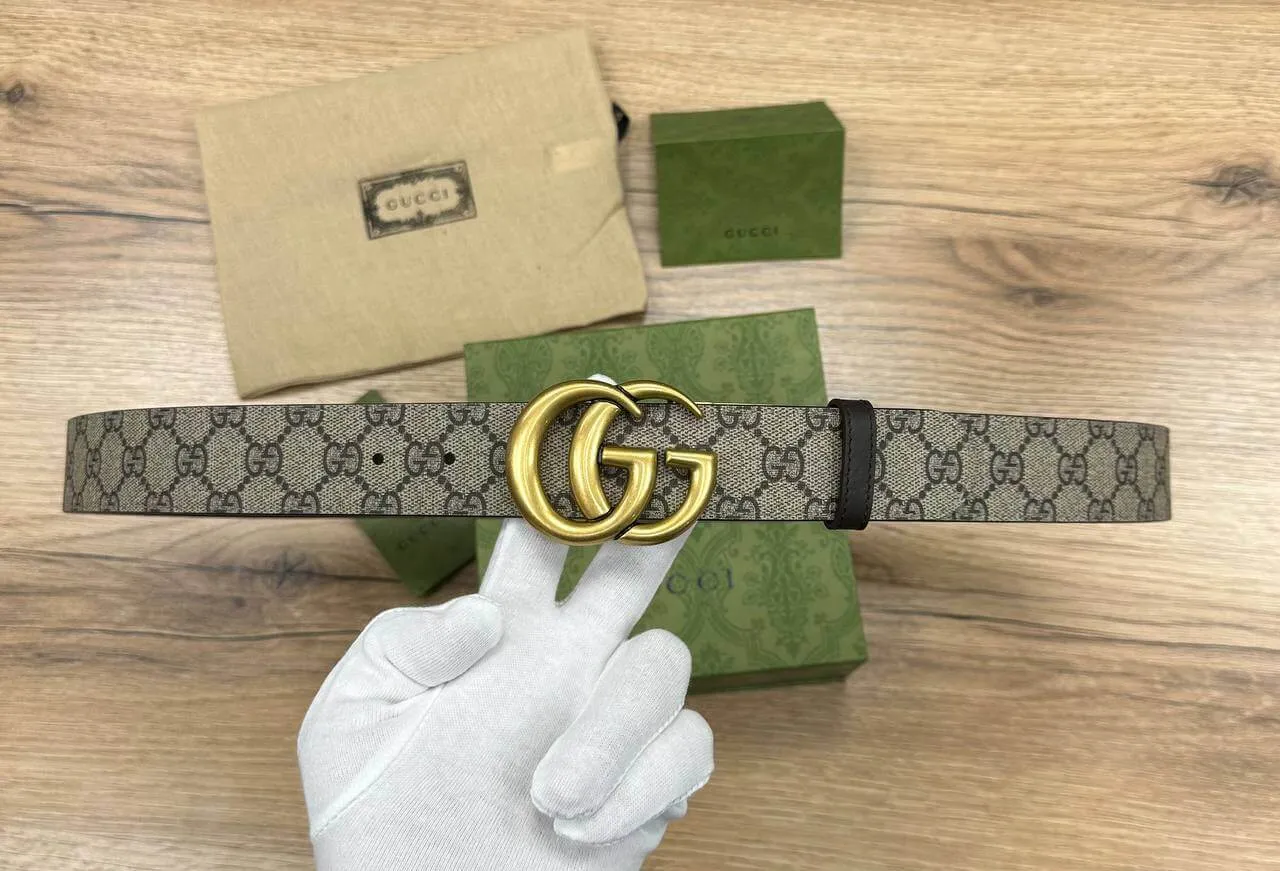 Gucci GG Marmont reversible belt gold