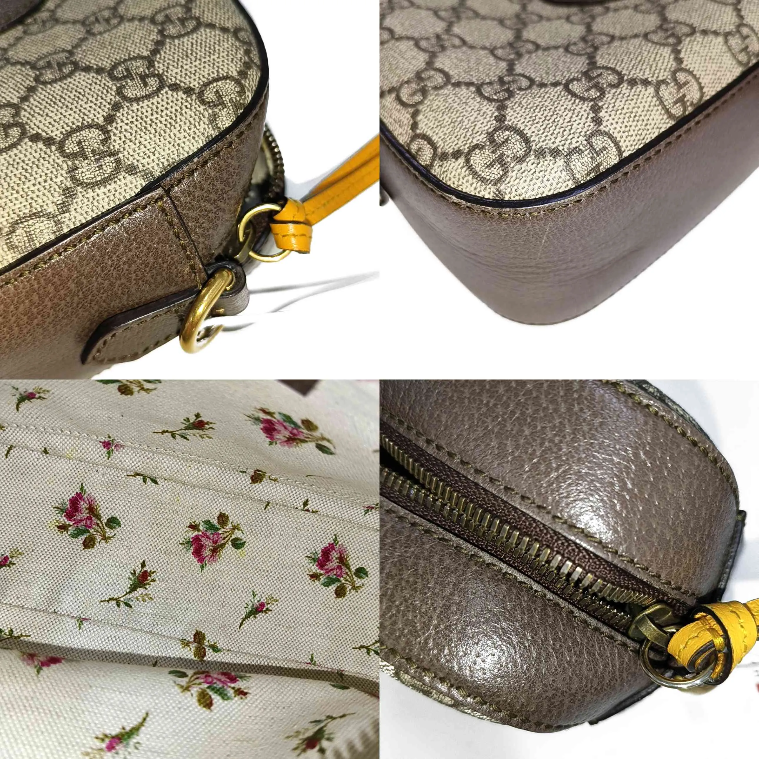 Gucci  GG Supreme Monogram Web Neo Vintage Shoulder Bag Beige New Acero Crop