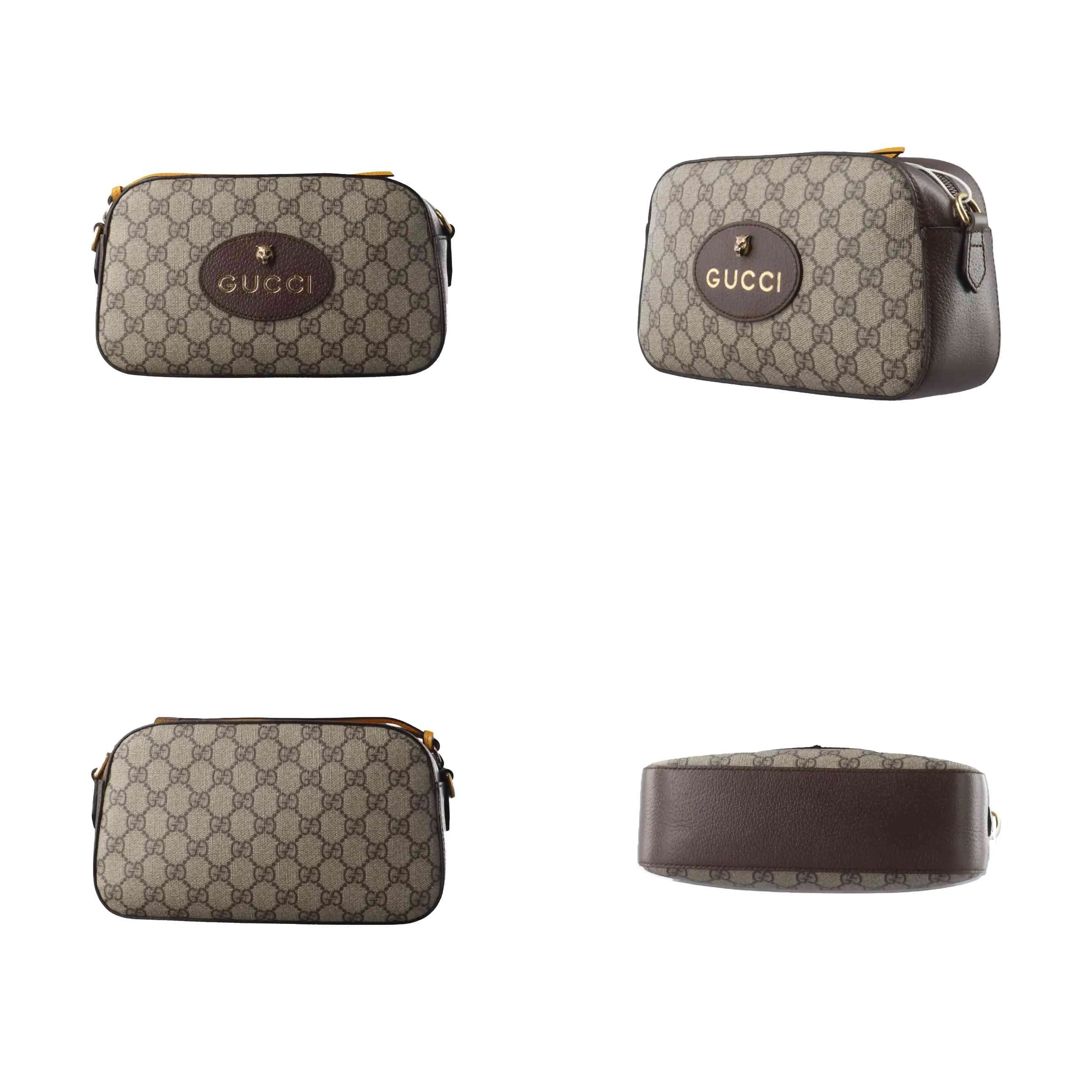 Gucci  GG Supreme Monogram Web Neo Vintage Shoulder Bag Beige New Acero Crop