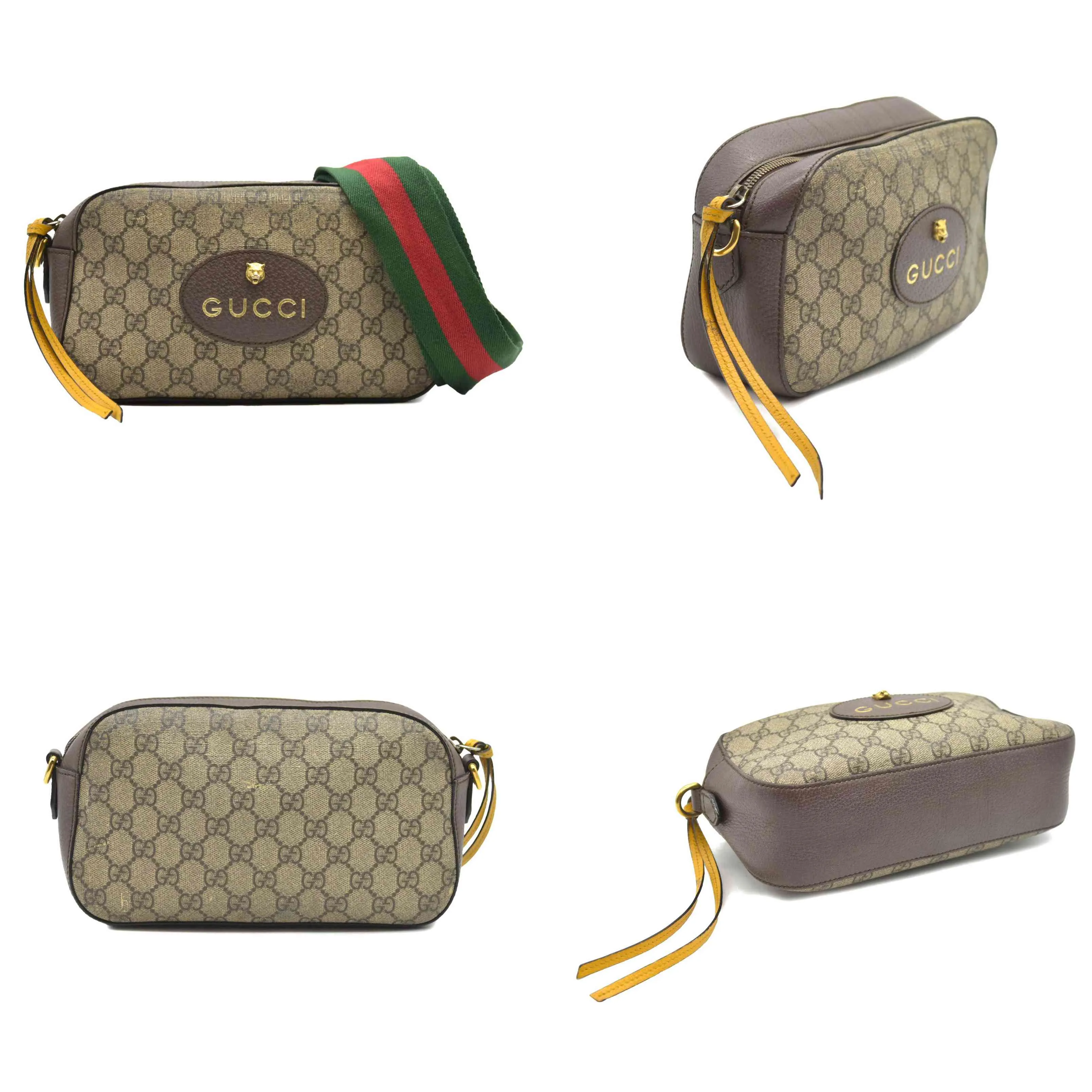 Gucci  GG Supreme Monogram Web Neo Vintage Shoulder Bag Beige New Acero Crop